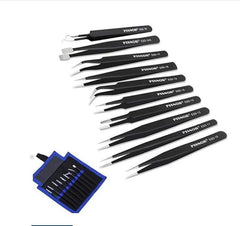 10 Piece Stainless Steel Tweezers Kit.