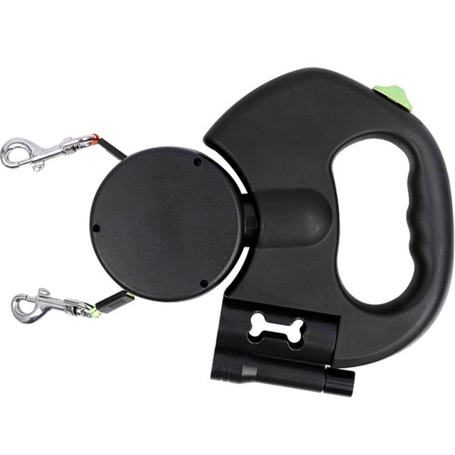 Automatic Dual Retractable Dog Leash.