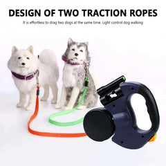 Automatic Dual Retractable Dog Leash.